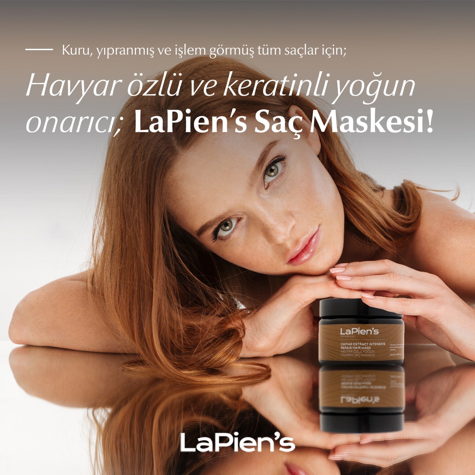 Lapien's Havyar Özlü Keratinli Yoğun Onarıcı Saç Maskesi 300ml Kuru,Yıpranmış,İşlem Görmüş Tüm Saçlar İçin