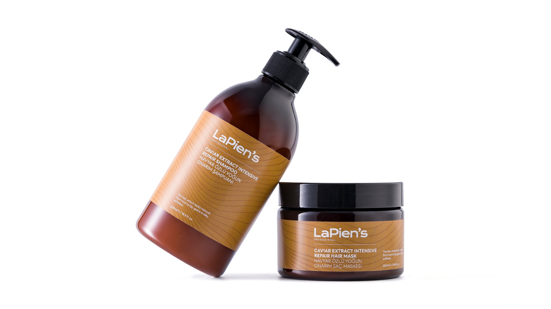 Lapien's Havyar Özlü Keratinli Onarıcı Şampuan 500 Ml Saç Maskesi 300 Ml