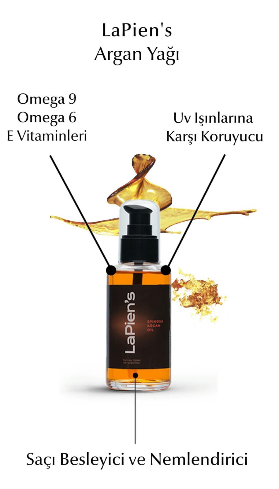 Lapien's Yıpranmış Saçlara Özel Yoğun Besleyici Spinosa Argan Oil Bakım Yağı 100ml