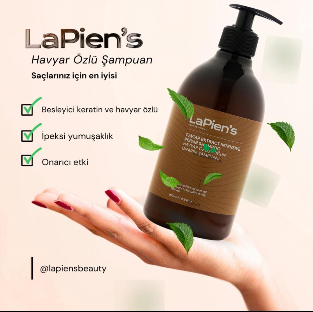 Lapien's Havyar Özlü Keratinli Yoğun Onarıcı Şampuan 500ml Kuru ,Yıpranmış, İşlem Görmüş Tüm Saçlar İçin
