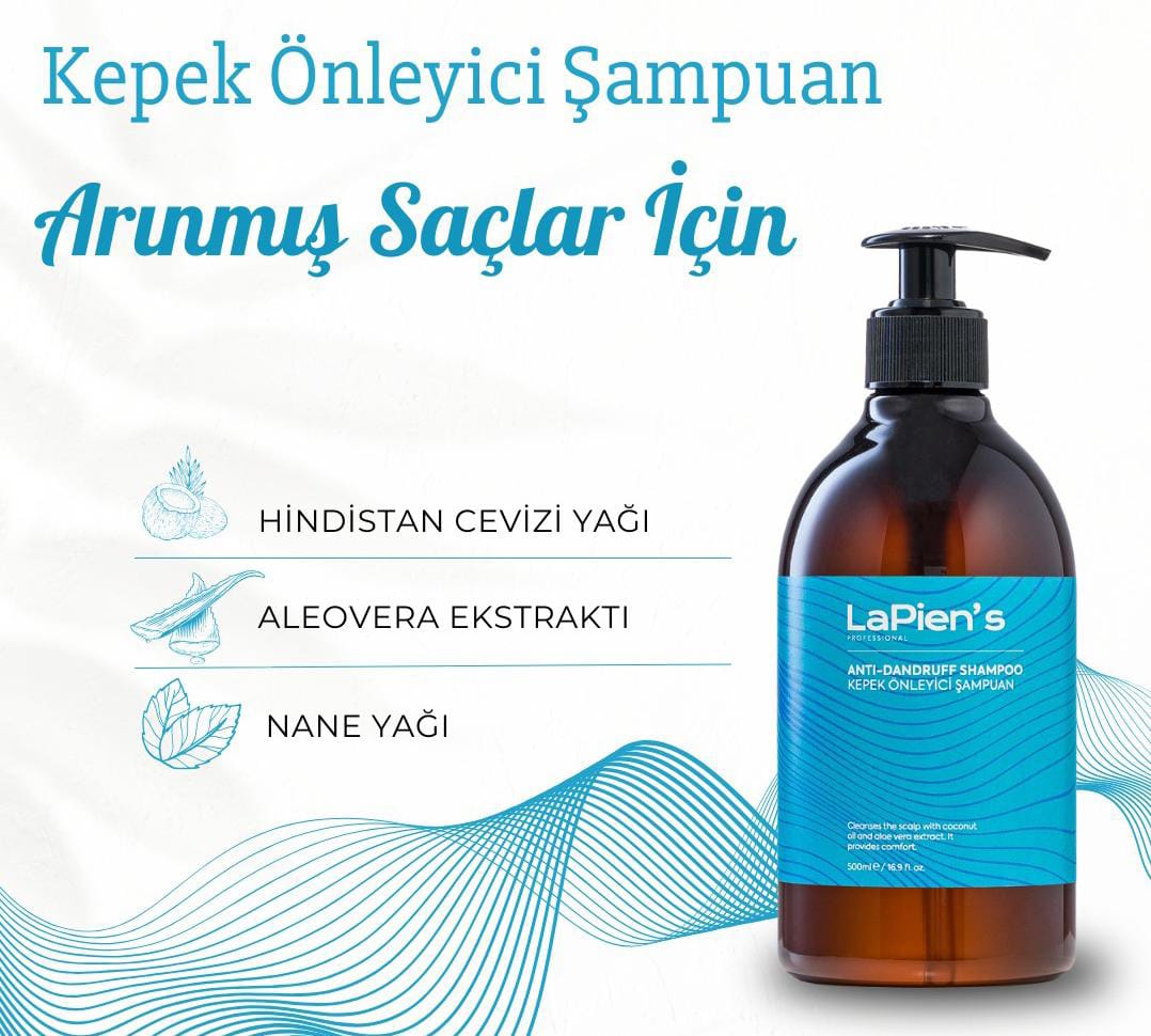 Lapien's Antidandruf Kepeğe Karşı Yoğun Etkili Şampuan Kepek Kaşınıtı ,Yağlanma Önleyici 500 ml