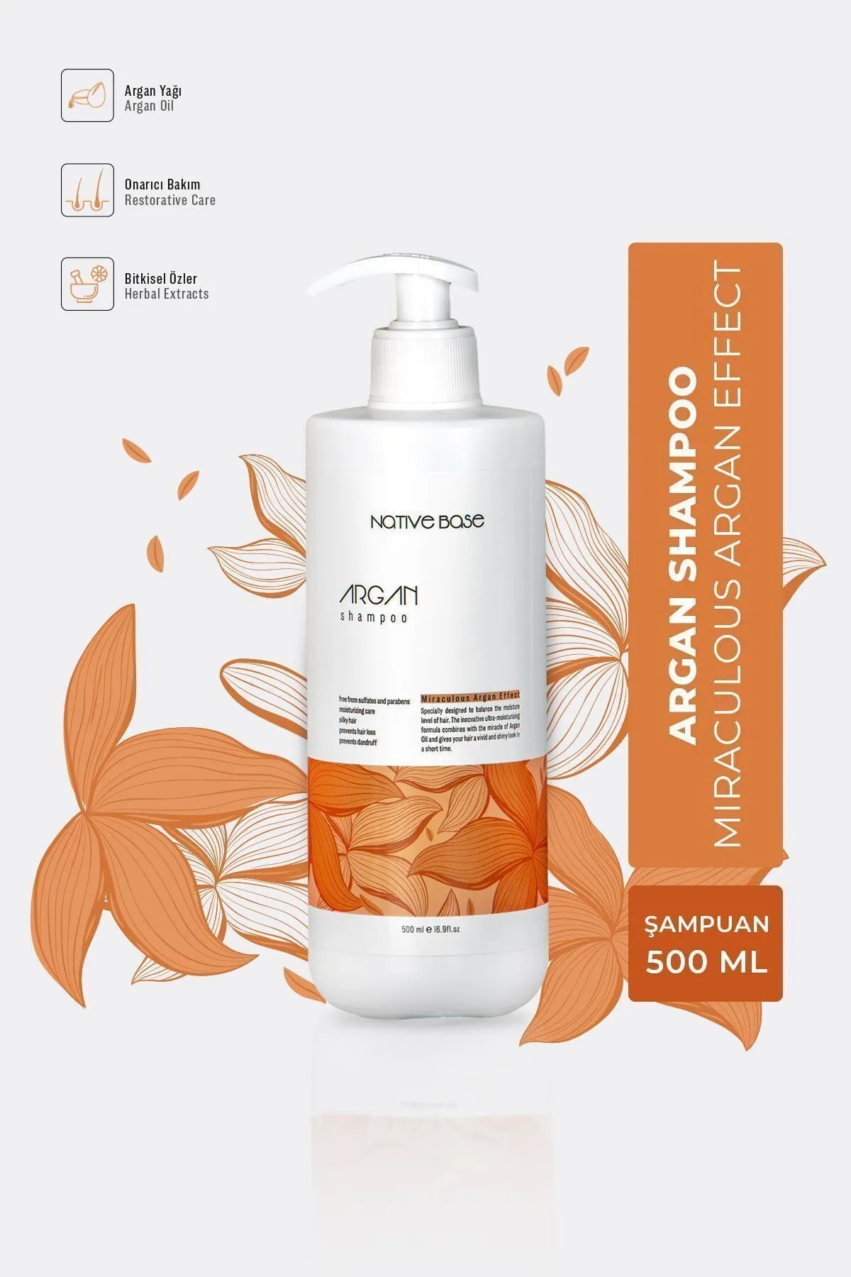 Native Base Argan Şampuan 500ml
