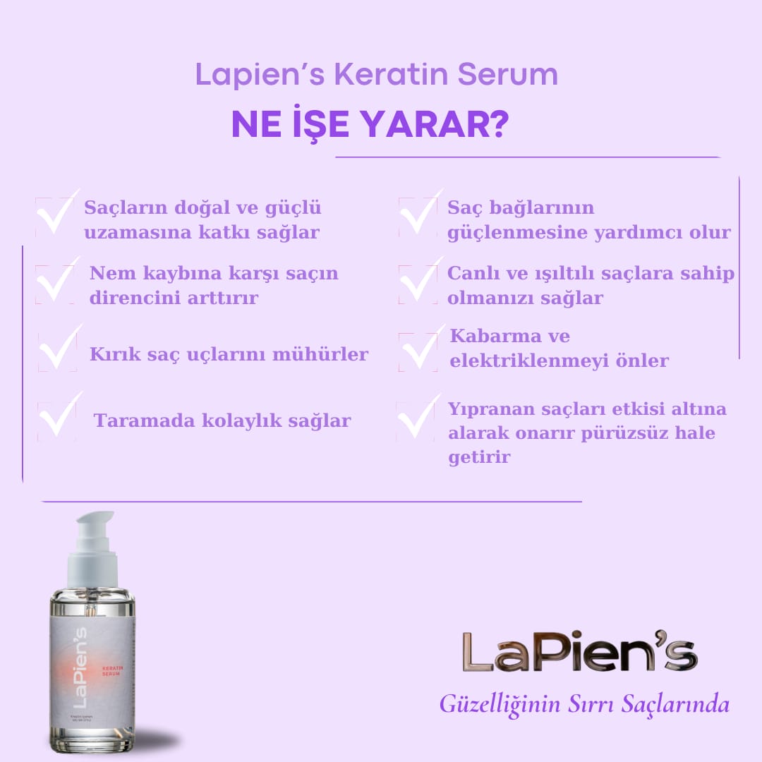 Lapien's Dökülen Saçlar Için Besleyici Ve Güçlendirici Keratin Serum 100ml + Lapien's Yıpranmış Saçlara Özel Yoğun Besleyici Spinosa Argan Oil Bakım Yağı 100ml
