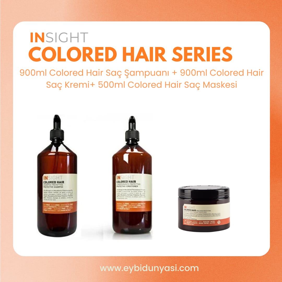 INSIGHT Boyalı saçlar şampuan 900ml saç kremi 900ml saç maskesi 500ml set